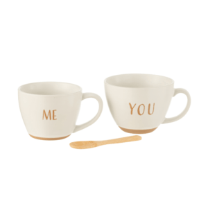 set de 2 tasses en céramique crème + cuillère en bois jolipa (2) (1)