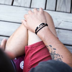 monzémaré bracelet mousqueton -authentique 2 tours noir (10)