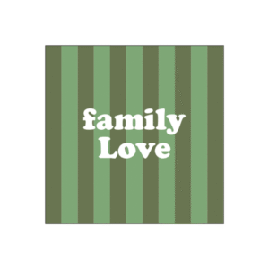 20 serviettes en papier rayées vert - Family love (1)