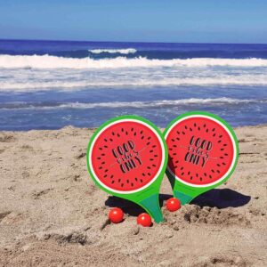 BR0002 lot de raquette de plage + 3 balles pastèque good vibes only legami (5)