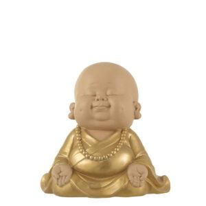 16249 moine zen en résine doré (1)
