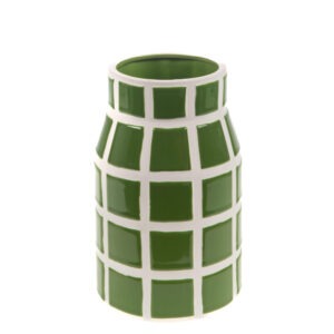 165169 vase vert quadrillé en céramique cades (1)