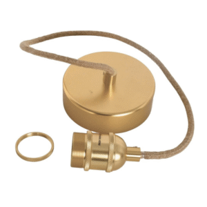 Suspension douille dorée câble en corde naturelle opjet (1)