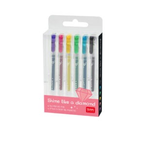 GGP0001 Set de 6 mini stylos gel pailletés legami (2)