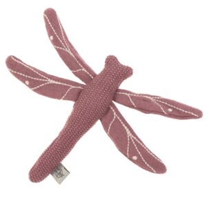 Hochet tricoté - Libellule rose