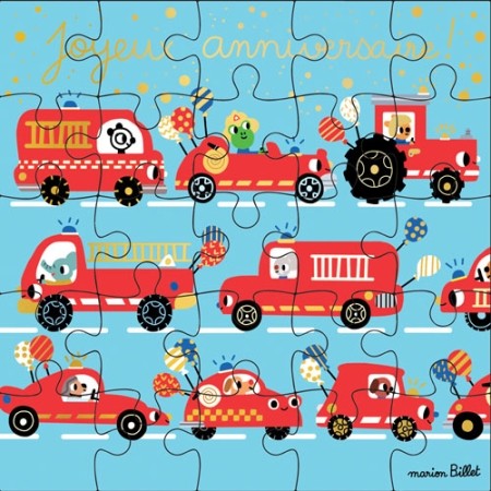 Carte Puzzle - Joyeux Anniversaire de Pompier