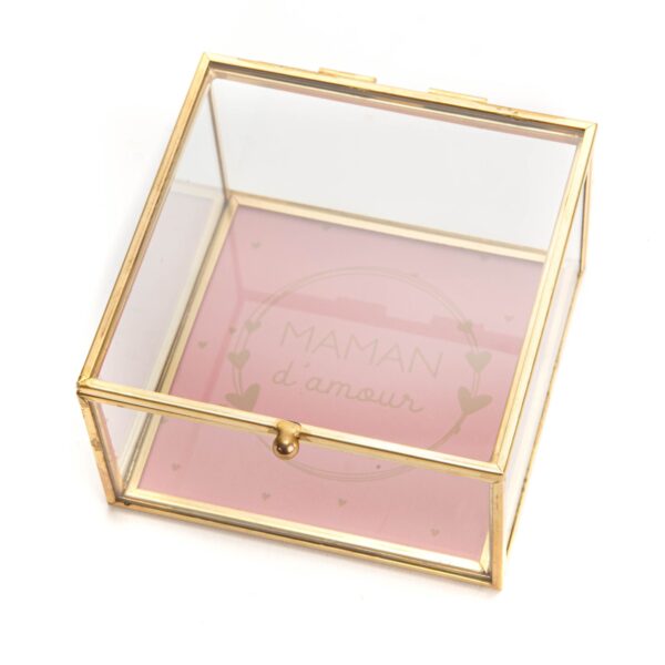 Boite à Bijoux en verre personnalisé maman