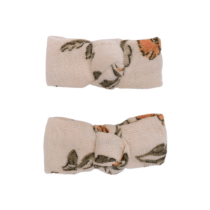 lot de 2 barrettes gaze de coton noeud fleurs oranges bb&co (3) (1)