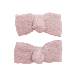 lot de 2 barrettes gaze de coton noeud rose clair pétale bb&co (1) (1)