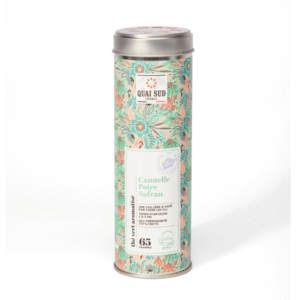 boite thé vert vrac aromatisé cannelle poire safran quai sud