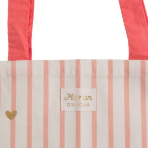 170385 Tote bag rayé rose coeurs brodés - Maman d'amour cades (2) (1)
