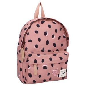 KR4245 sac a dos enfants kidzroom coeurs et pois vieux rose