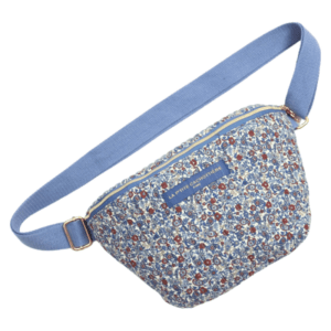 banane matelassée liberty fleurs bleues la petite cachotiere