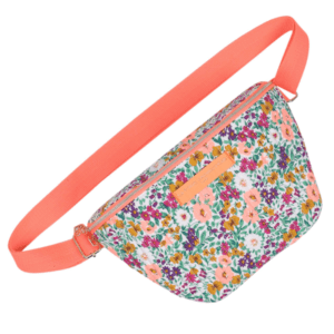 banane matelassée liberty fleurs orange fluo la petite cachotiere