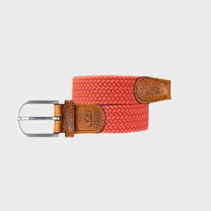 ceinture tressée élastique rose peche corail billy belt (1)
