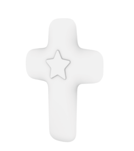 croix chretienne blanche en albatre étoile emany