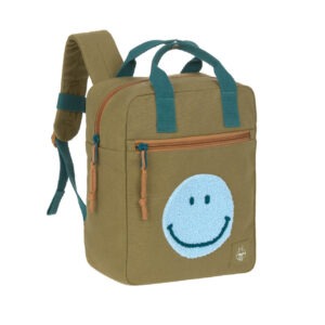 sac a dos enfant carré olive smiley bleu lassig (1) (1)