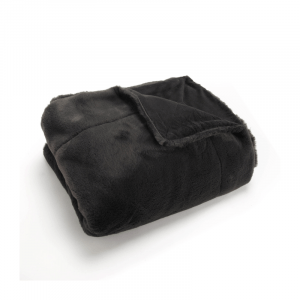 Plaid en polyester luxe noir 130x170 (1)