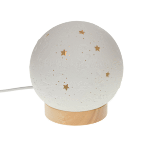 lampe boule veilleuse porcelaine blanche la tete dans les étoiles socles bois (1) (1)