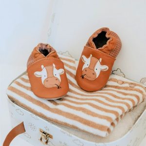 chaussons cuir funny cow vache robeez