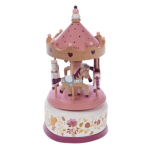 165989 carrousel musical manège chevaux zoé rose (1)