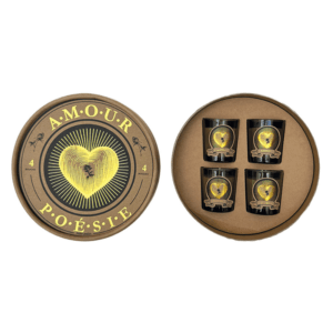 coffret 4 mini bougies parfumées amour coeur doré (1)