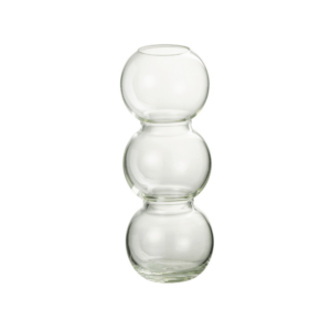 30516 vase 2 boules transparent en verre