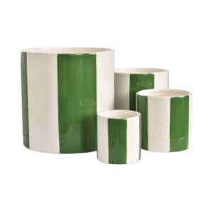 pot rayé en céramique vert 4 tailles opjet (1)