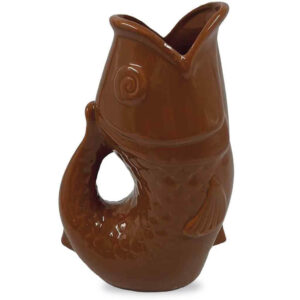 vase poisson en céramique opjet grand marron (1)