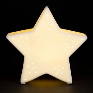 Lampe veilleuse étoile en porcelaine blanche led (1)