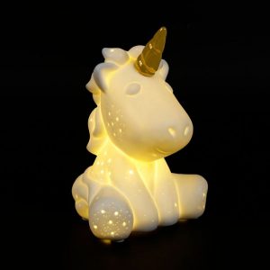 lampe-led-mini-licorne 1 veilleuse a piles porcelaine