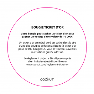 notice des bougies tickets d'or