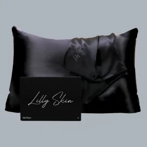 Taie d'oreiller 100% Soie de la marque Lilly Skin Noir 50x70