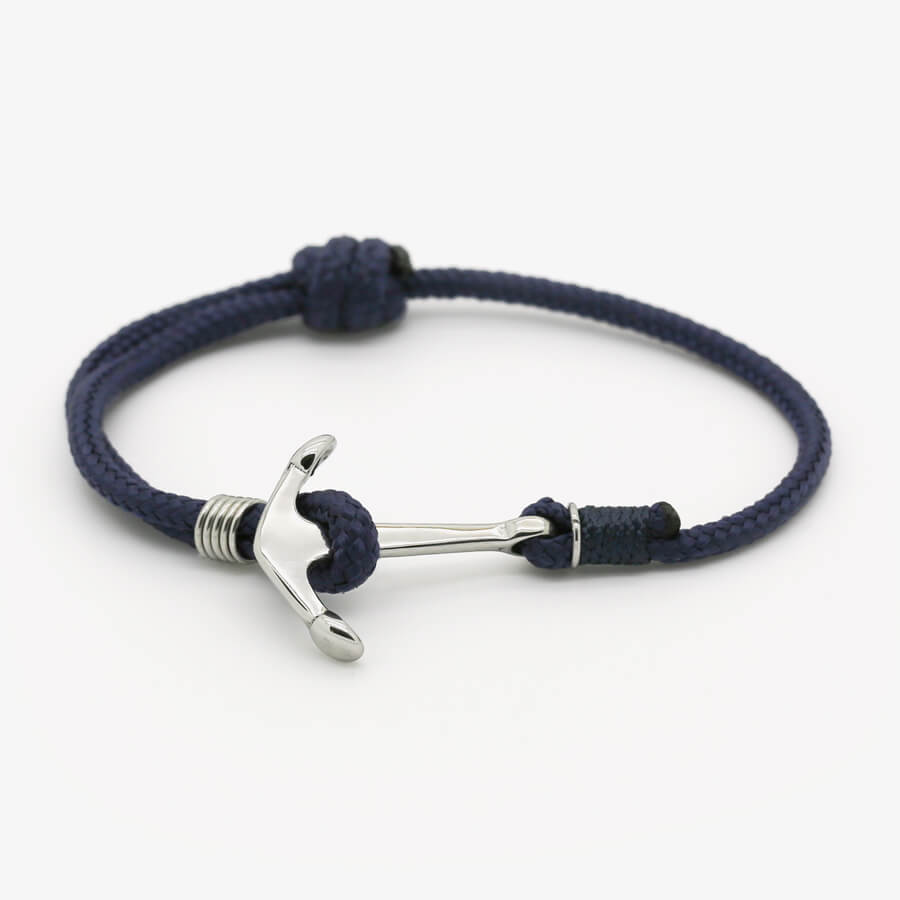monzémaré bracelet corde ancre-minimaliste 1 tour bleu marine