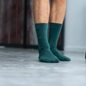 chaussettes coton vert anglais