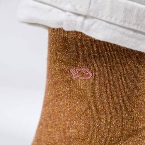 chaussettes paillettes cuivre en coton