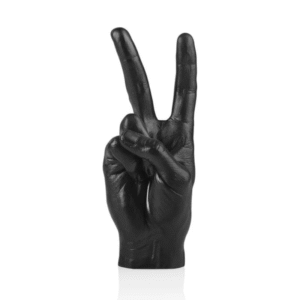 sculpture mains peace signe de paix noir bitten (3) (1)