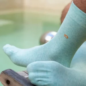 chaussettes unies en coton bleu vert billybelt (1)