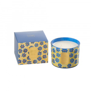 bougie parfum fleurs bleu et jaune (1)