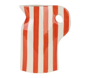 vase pichet rayé grès coloré orange (1) (1)