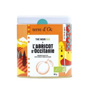 boite de thé noir bio de nos régions terre d'oc abricot d'occitanie