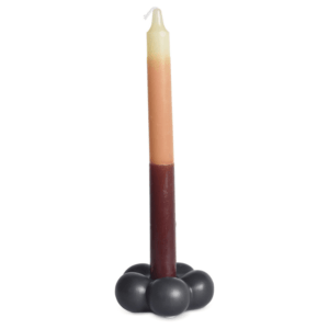 bougeoir en céramique fleur noir (2)
