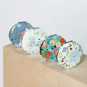 miroir de poche rond plat fleuri (1) (1)