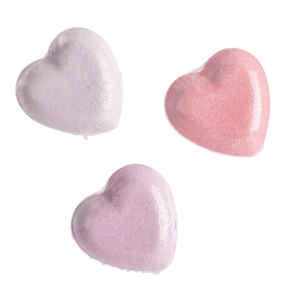 set de 10 boules de bain coeur rose blanc et violet (1) (1)