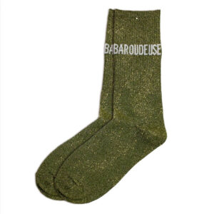 CD8425V06 chaussettes unies pailletées 36-41 baroudeuse vert kaki