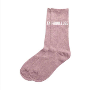 CD9424V11 chaussettes unies pailletées 36-41 fabuleuse vieux rose pale