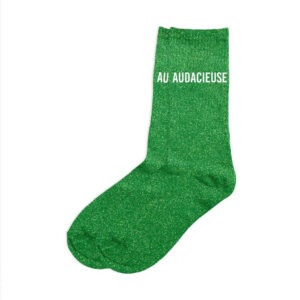 CD9424V13 chaussettes unies pailletées 36-41 vert audacieuse