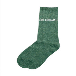 CD9424V16 chaussettes unies pailletées 36-41 éblouisante vert canard