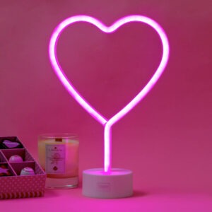 LL0003 lampe a poser effet néon coeur rose legami (3)