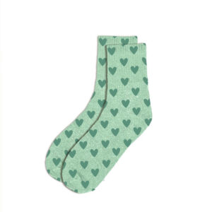 chaussettes pailletées 36-42 à motifs coeurs verts
